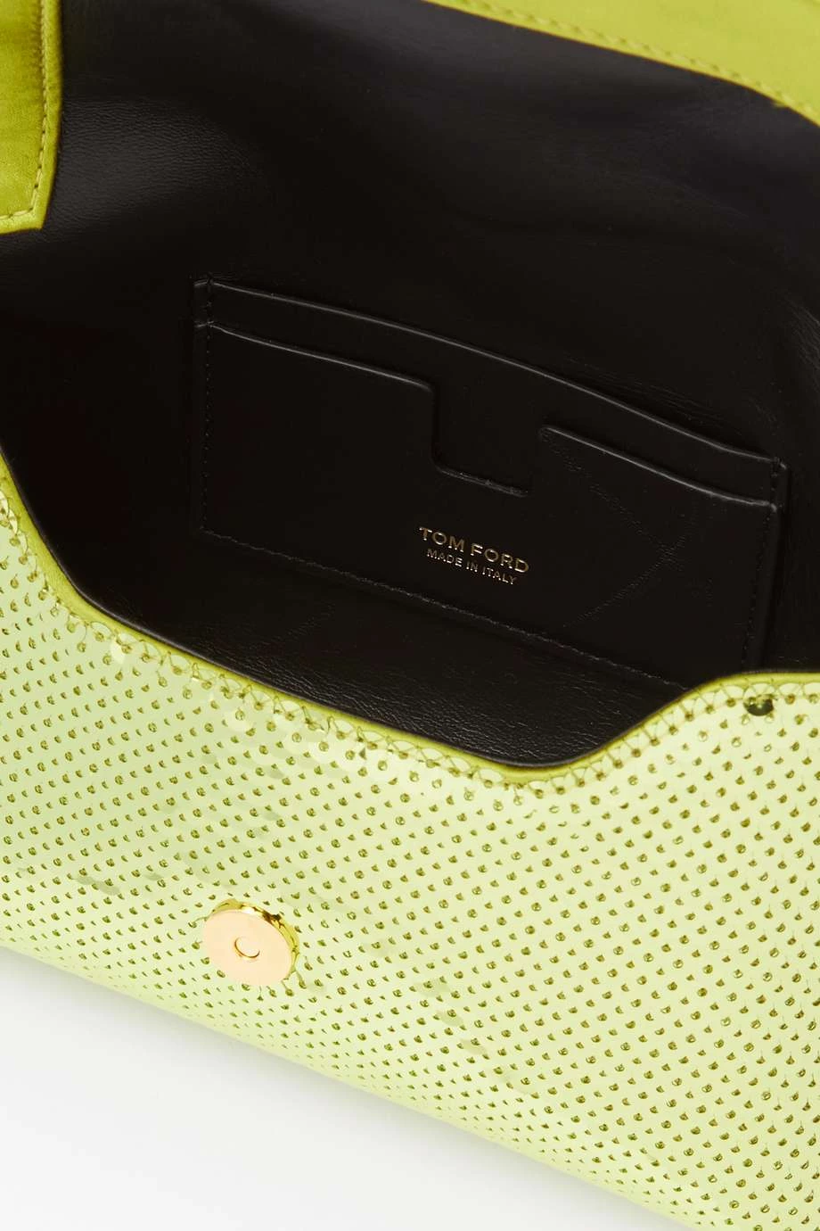 Cheap 👏 TOM FORD Mini Sequined Metallic Leather Clutch In Green 🥰 – Image 5