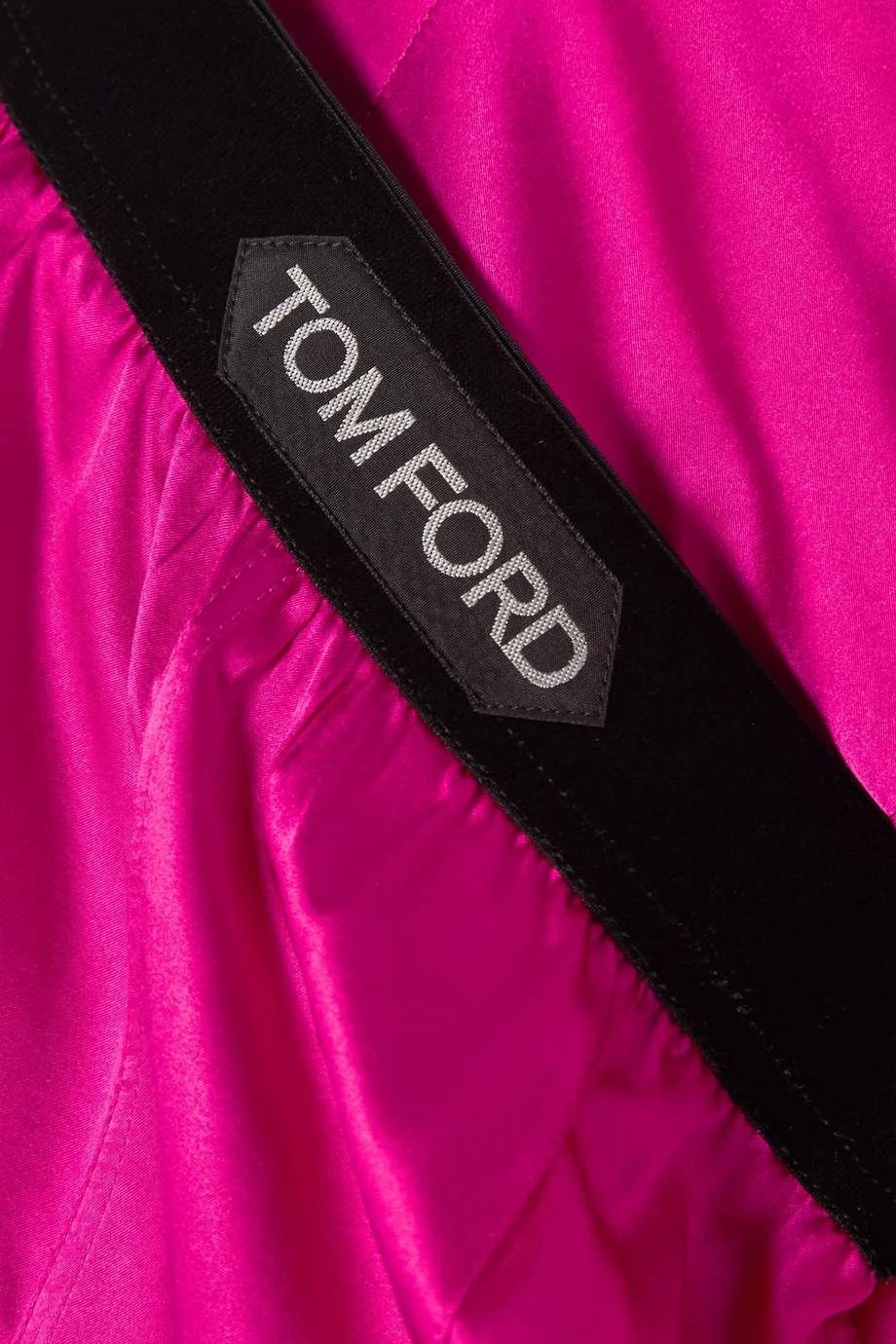 Best reviews of 💯 TOM FORD Velvet-trimmed Stretch-silk Satin Pants In Bright Pink ❤️ – Image 4