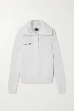 Best Sale 🔥 TOM FORD Cashmere And Cotton-blend Sweater In Off-white 🛒