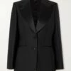 Coupon 🔥 TOM FORD Silk Satin-trimmed Wool-gabardine Blazer In Black 👏