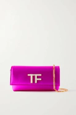 Budget 🔥 TOM FORD Mini Embellished Satin Shoulder Bag In Pink 🎁