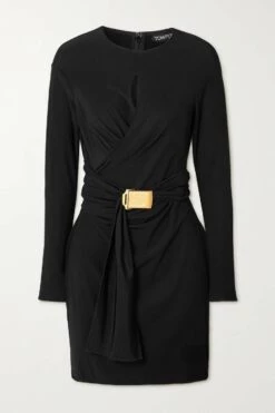 Cheapest 👏 TOM FORD Belted Cutout Stretch-jersey Mini 👗 Dress In Black 🤩