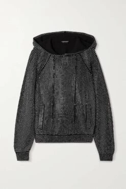 Flash Sale 💯 TOM FORD Crystal-embellished Cashmere Hoodie In Black 🛒