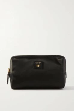Flash Sale 🎉 TOM FORD Leather-trimmed Shell Pouch In Black 🎉