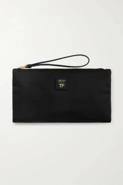 New 🔥 TOM FORD Leather-trimmed Nylon Pouch In Black ⌛