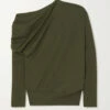Promo 😍 TOM FORD One-shoulder Cashmere And Silk-blend Sweater In Army Green 👏
