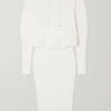 Best deal 👏 TOM FORD Hooded Ribbed Cashmere-blend 👗 Dress In Off-white 🎉