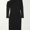 Brand new ⌛ TOM FORD One-shoulder Cashmere And Silk-blend Midi 👗 Dress In Black 🥰