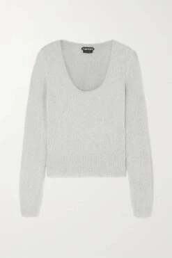 Hot Sale ⌛ TOM FORD Mohair-blend Sweater In Gray 🌟