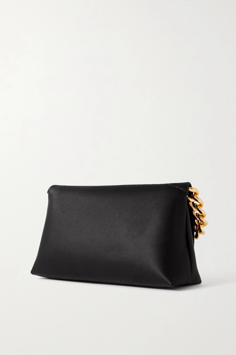 Wholesale ⌛ TOM FORD Chain Leather-trimmed Satin Clutch In Black 🔔 – Image 3