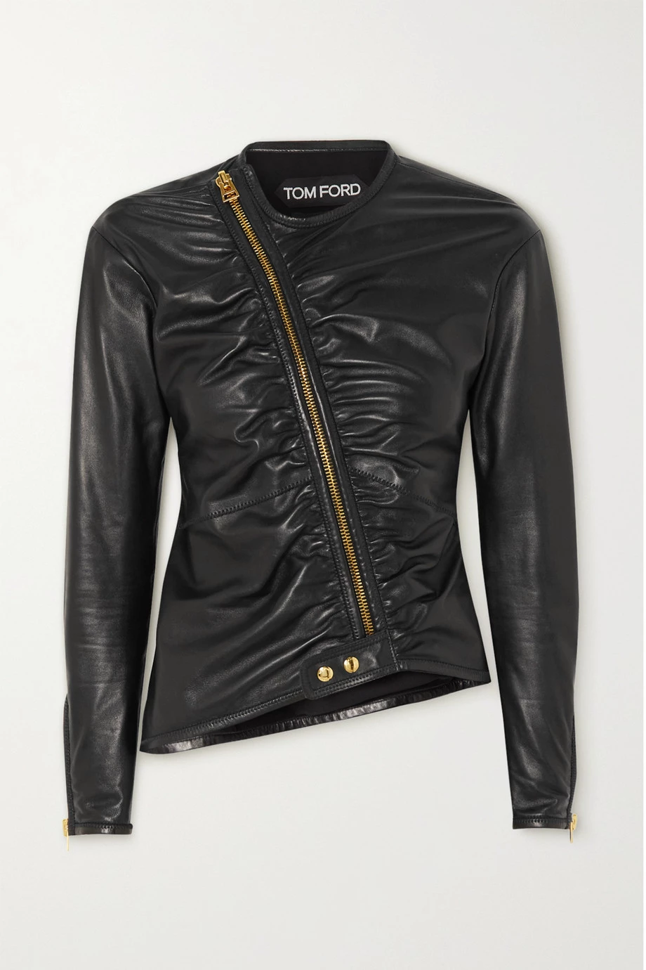 Promo 🤩 TOM FORD Ruched Leather Jacket In Black 🎉