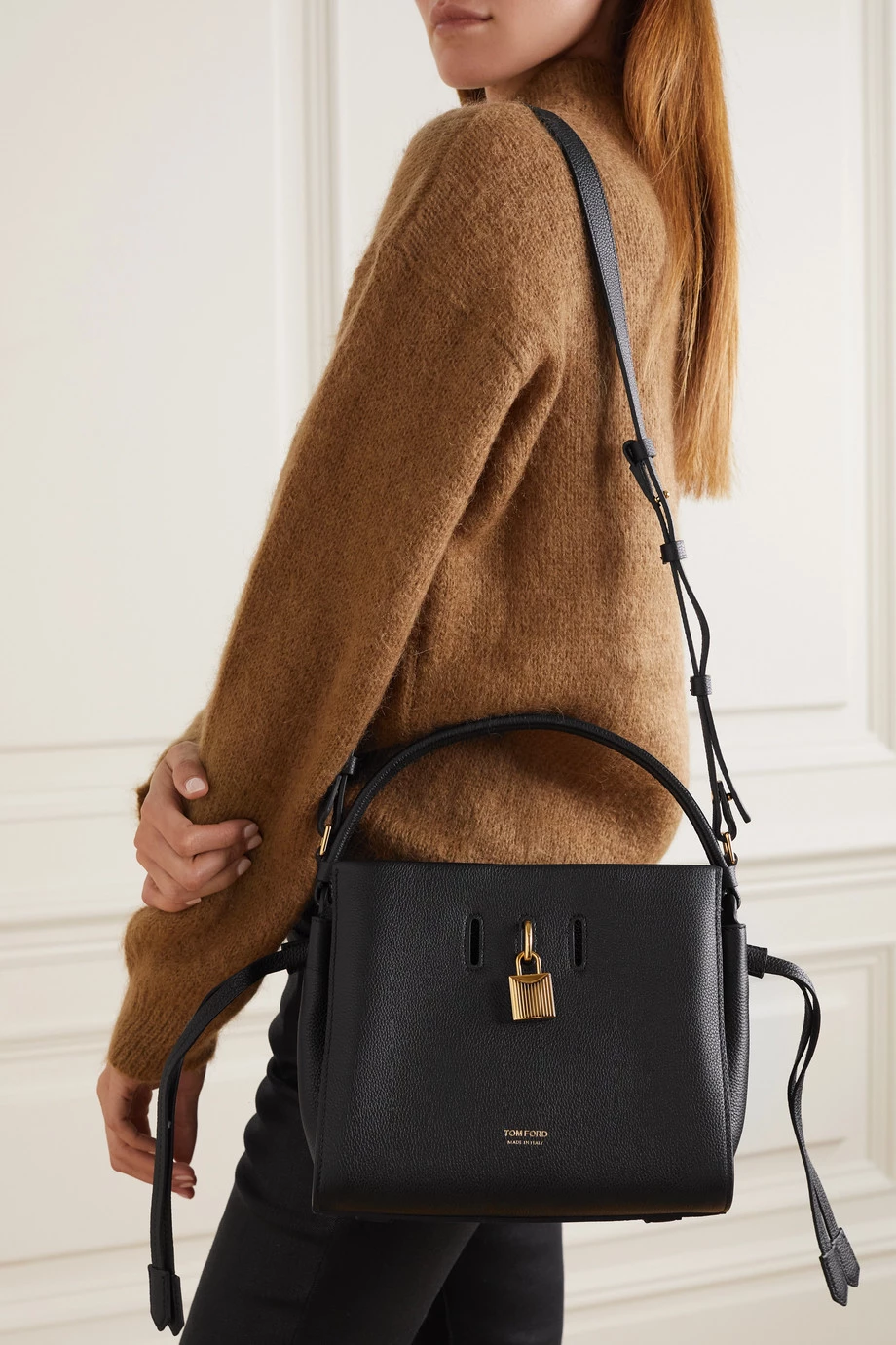 Cheap 🧨 TOM FORD Padlock Small Textured-leather Shoulder Bag In Black 😍 – Image 6