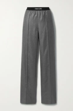 Wholesale ⌛ TOM FORD Cashmere-twill Pants In Dark Gray ⭐