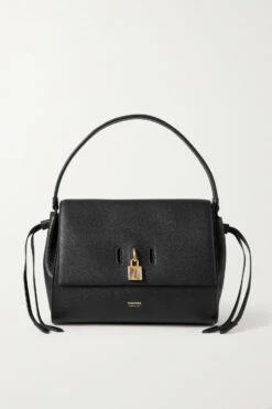 Deals 🤩 TOM FORD Padlock Medium Textured-leather Shoulder Bag In Black 😉