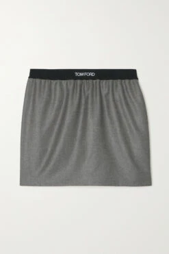 Outlet ✨ TOM FORD Cashmere-twill Mini 👗 Skirt In Gray ⭐