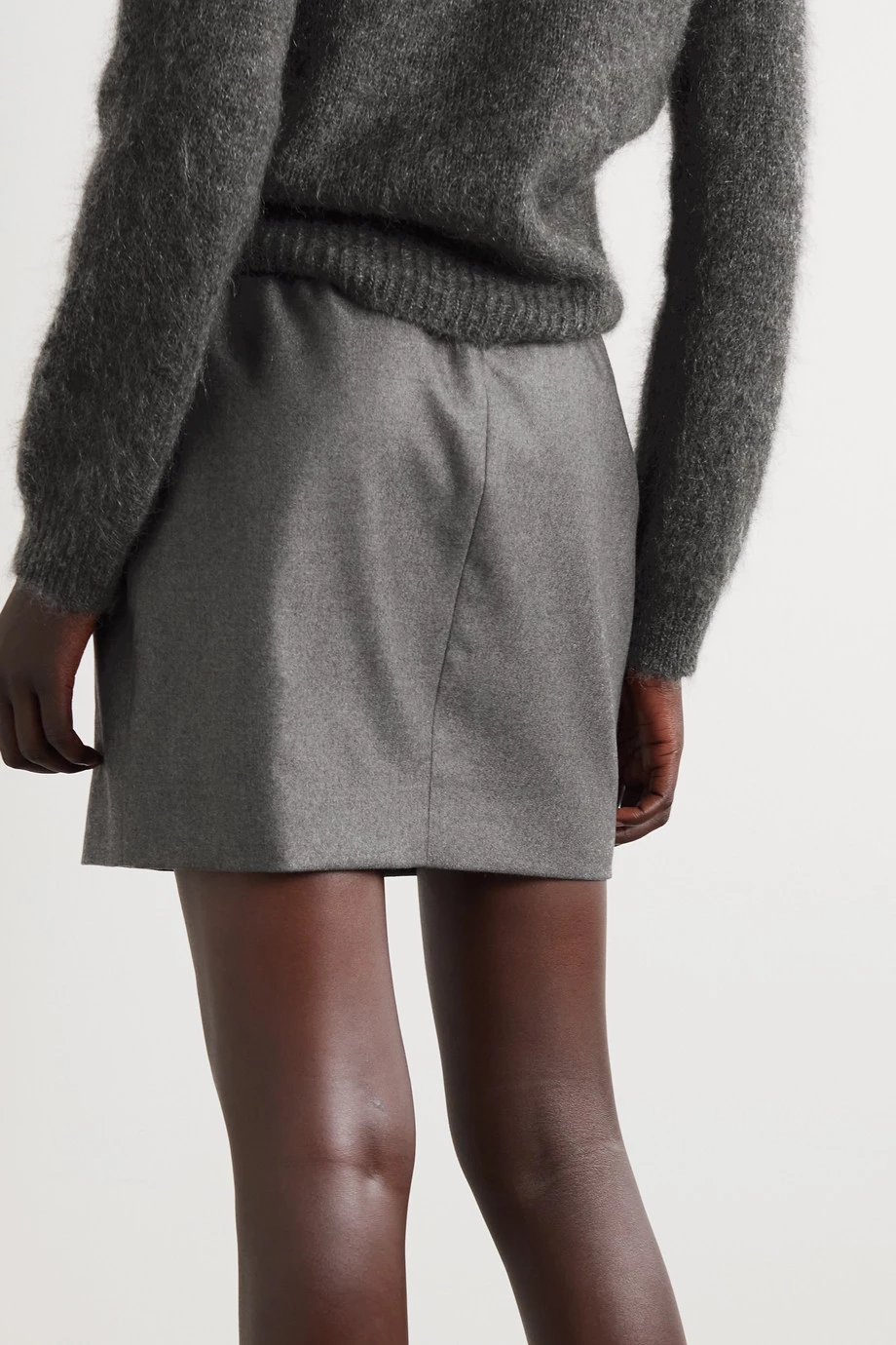 Outlet ✨ TOM FORD Cashmere-twill Mini 👗 Skirt In Gray ⭐ – Image 3