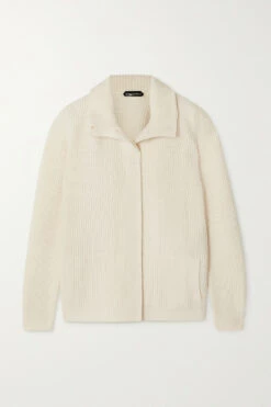 Discount 🔔 TOM FORD Ribbed Wool And Cashmere-blend Cardigan In White 🔥