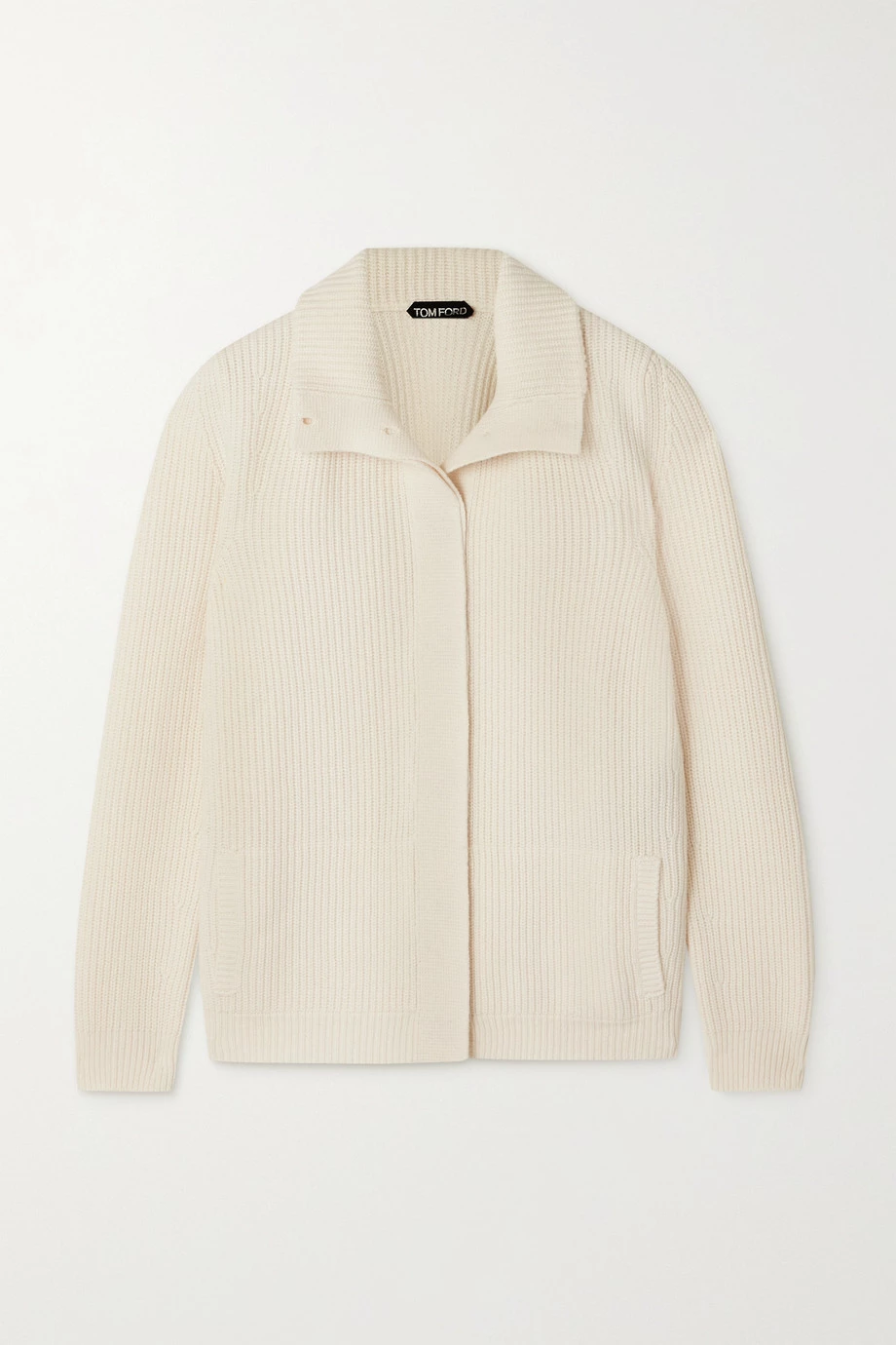 Discount 🔔 TOM FORD Ribbed Wool And Cashmere-blend Cardigan In White 🔥