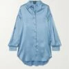 Deals 😍 TOM FORD Oversized Silk And Lyocell-blend Satin 👕 Shirt In Light Blue 🥰