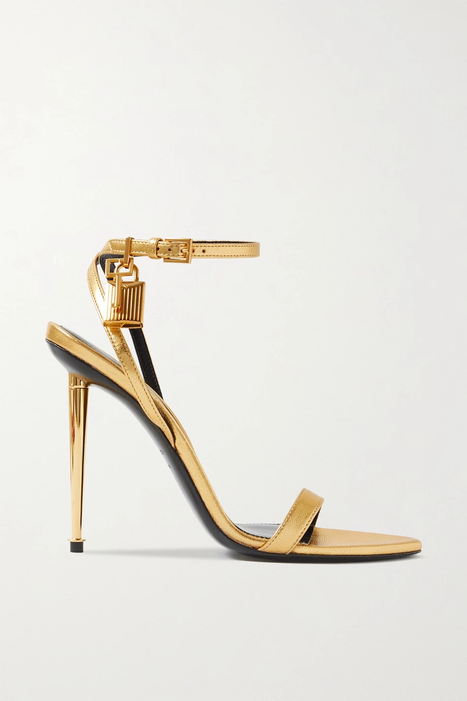 Buy 🎉 TOM FORD Padlock Metallic Leather 🩴 Sandals In Gold 👏