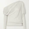 Best Pirce 💯 TOM FORD One-shoulder Cashmere And Silk-blend Sweater In Ivory ⌛