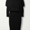 Coupon 😀 TOM FORD Hooded Ribbed Cashmere-blend 👗 Dress In Black ✔️