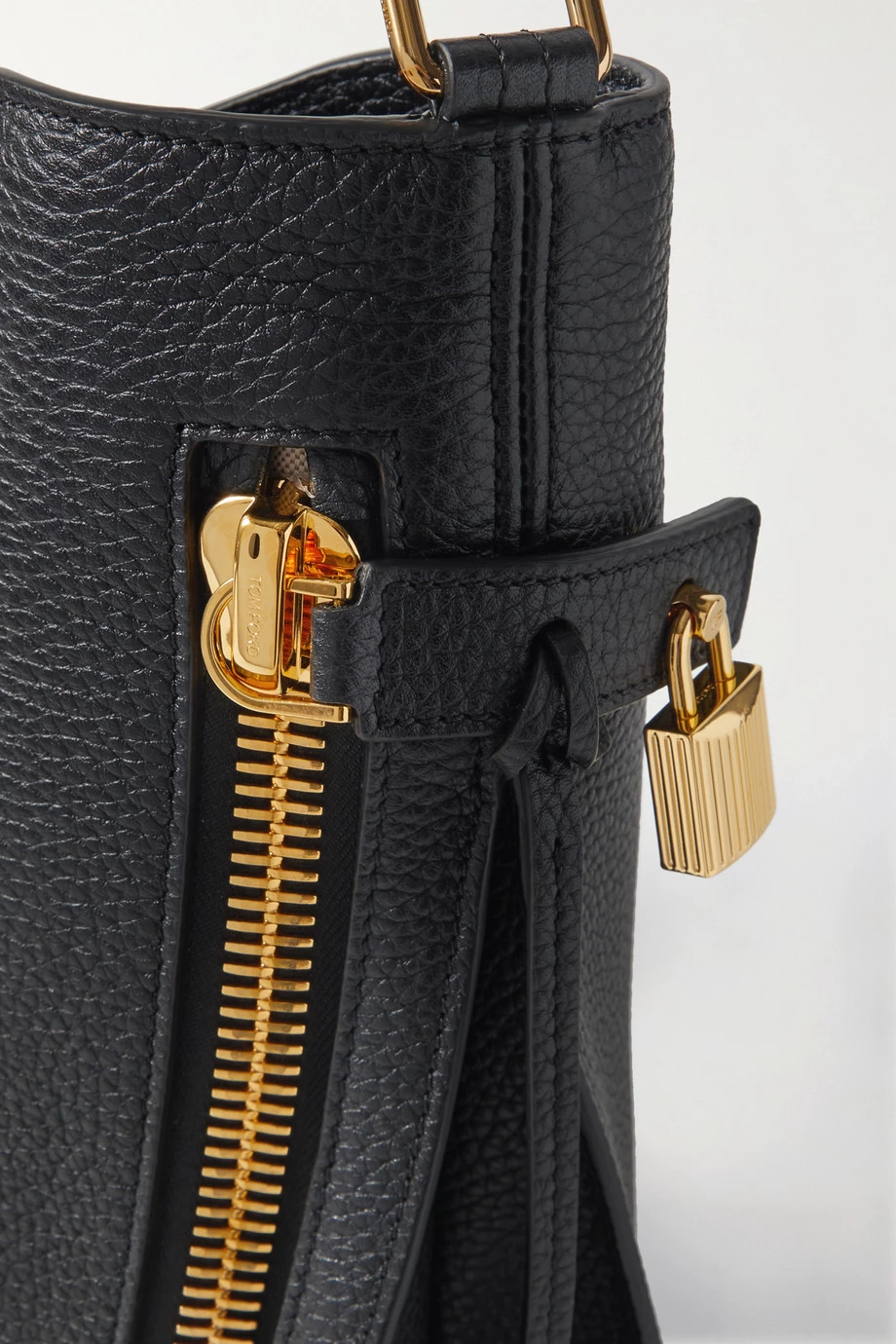 Outlet 🥰 TOM FORD Alix Textured-leather Shoulder Bag In Black 🎁 – Image 4