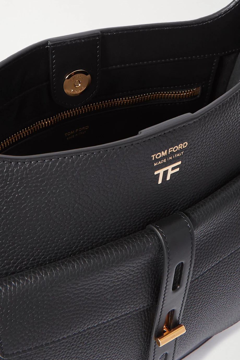 New 🧨 TOM FORD T Twist Medium Textured-leather Shoulder Bag In Black 🔔 – Image 5