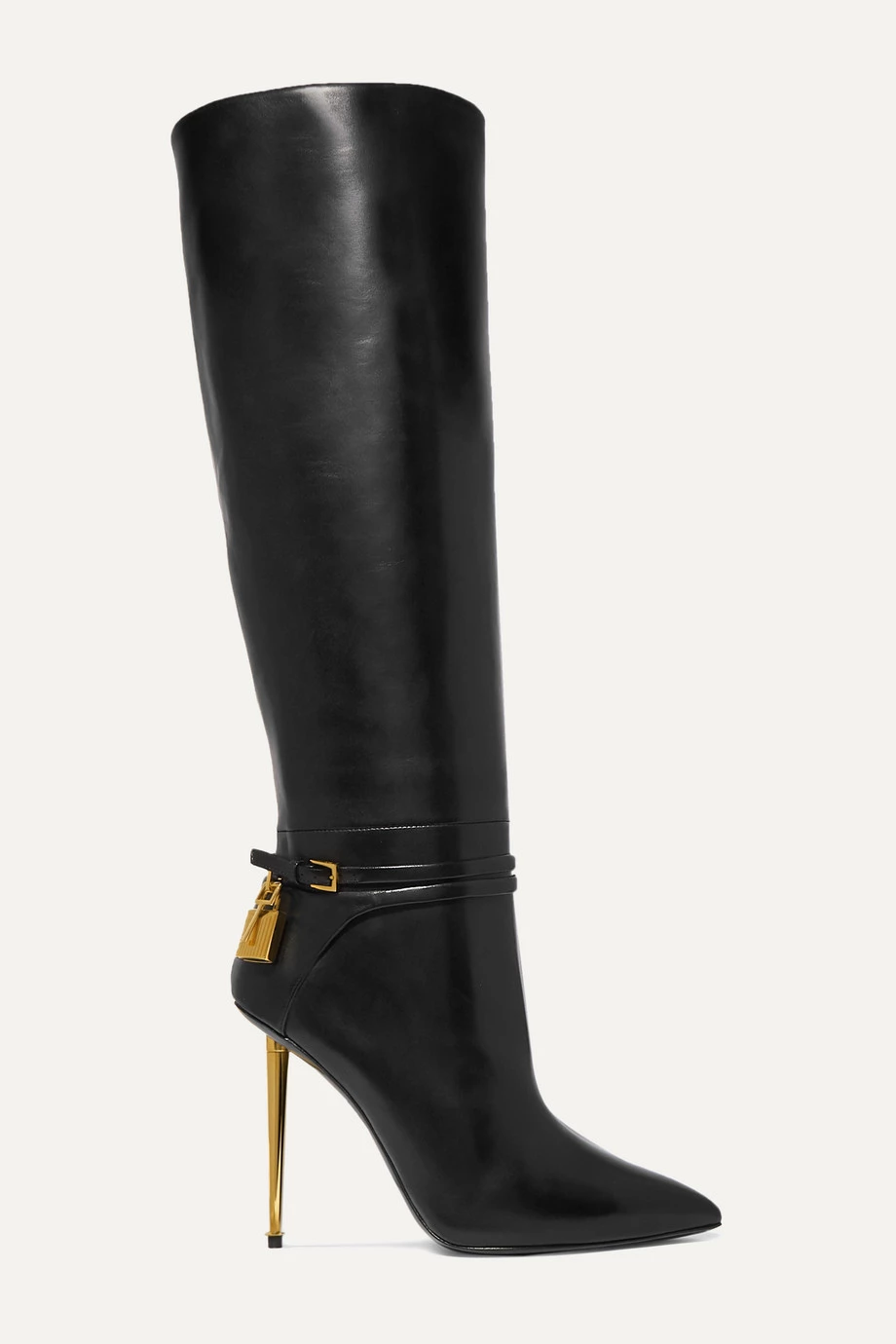 Deals ⌛ TOM FORD Leather Knee 🥾 Boots In Black ⭐